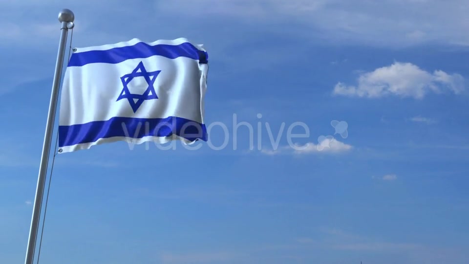 Commercial Airplane Landing Behind Waving Israeli Flag Videohive 20536775 Motion Graphics Image 5