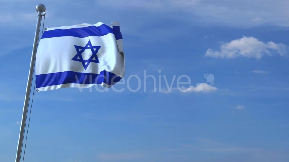 Commercial Airplane Landing Behind Waving Israeli Flag Videohive 20536775 Motion Graphics Image 6