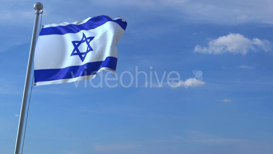 Commercial Airplane Landing Behind Waving Israeli Flag Videohive 20536775 Motion Graphics Image 7