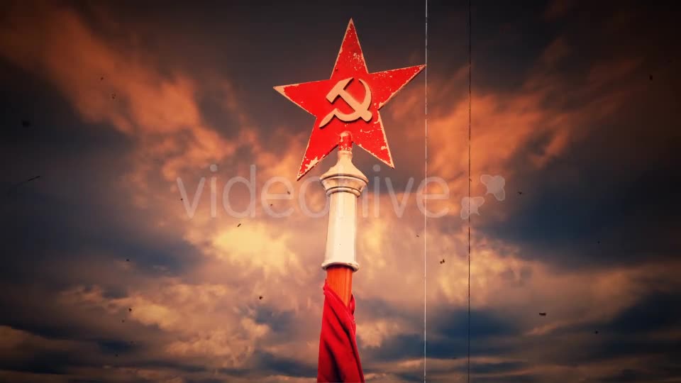 Communism Flag and Sky Old Film Background Videohive 19544612 Motion Graphics Image 1