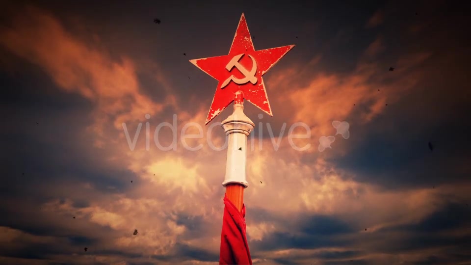 Communism Flag and Sky Old Film Background Videohive 19544612 Motion Graphics Image 2