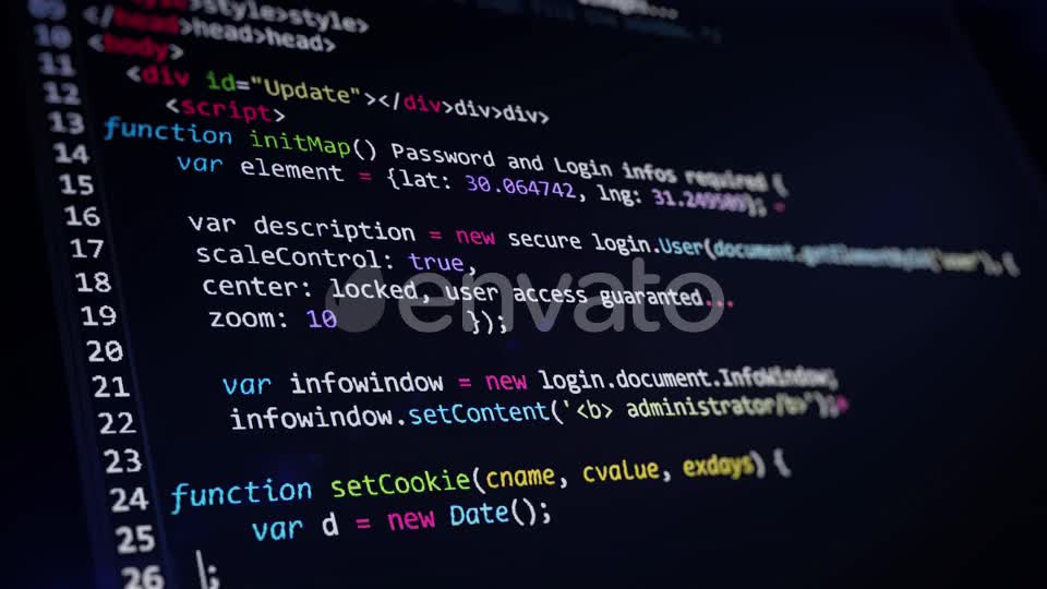Computer Code Programming Screen Videohive 23984350 Motion Graphics Image 1