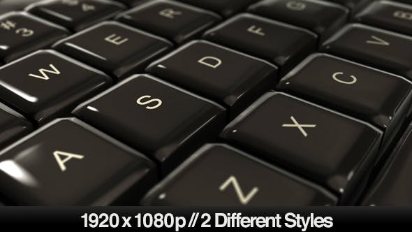Computer Keyboard Closeup on Keys Typing & Pan - Videohive 5275002 Download