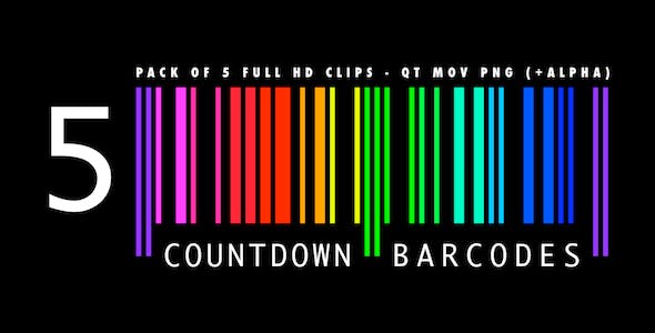 Countdown Barcodes Rainbow Pack of 5 - Videohive Download 4078781