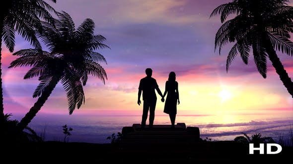 Couple On The Tropical Sunset Background - Download Videohive 20445635