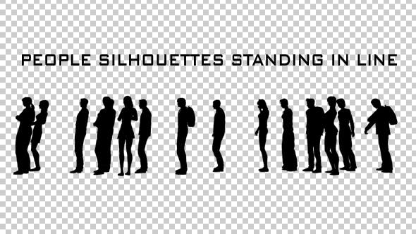 Creative People Silhouettes Standing in Line - 20561028 Download Videohive