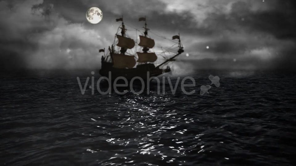 Creepy Ship In The Night Background Videohive 15578132 Motion Graphics Image 5