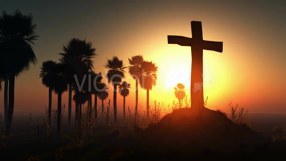Cross Silhouette With Palms And Glowing Sun 2 Videohive 15784482 Motion Graphics Image 2