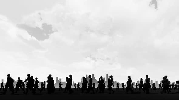 Crowd Silhouettes - 23694736 Videohive Download