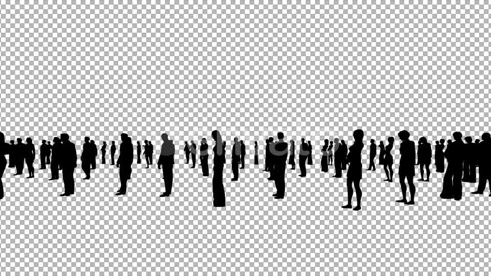 Crowd Silhouettes Waiting Videohive 21847040 Motion Graphics Image 1