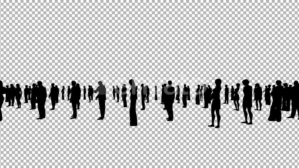 Crowd Silhouettes Waiting Videohive 21847040 Motion Graphics Image 2