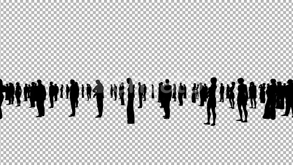 Crowd Silhouettes Waiting Videohive 21847040 Motion Graphics Image 3