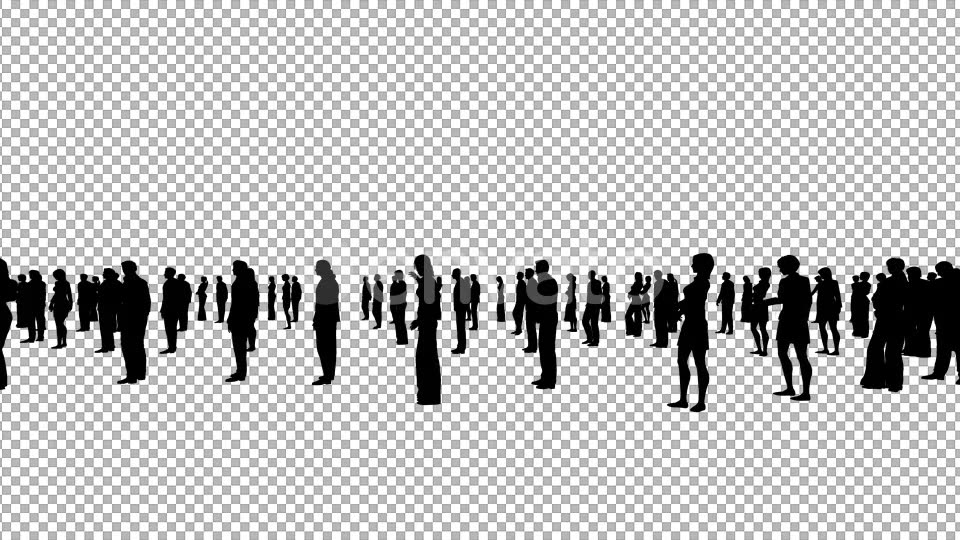 Crowd Silhouettes Waiting Videohive 21847040 Motion Graphics Image 5