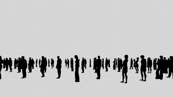 Crowd Silhouettes Waiting - 21847040 Download Videohive