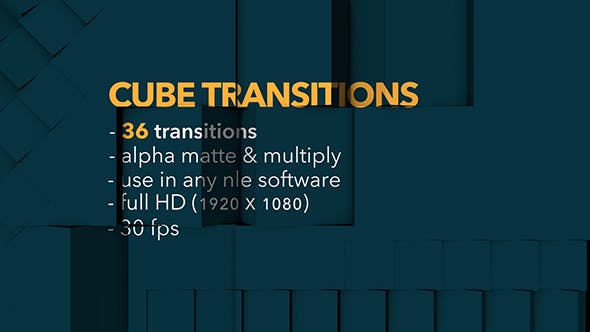 Cube Transitions 36 Pack - Videohive Download 20284088