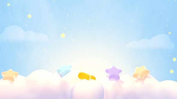 Cute Stars On The Clouds - 24219142 Videohive Download