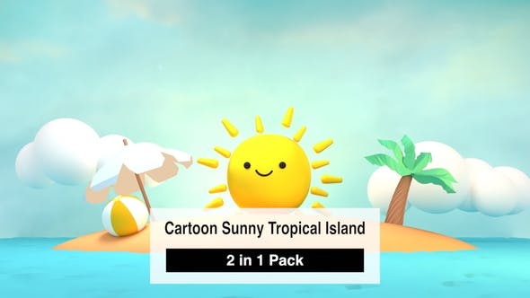 Cute Sunny Tropical Island - 21995314 Videohive Download