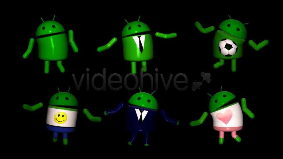 Dancing Robots for Android projects Pack of 6 Videohive 3979375 Motion Graphics Image 1