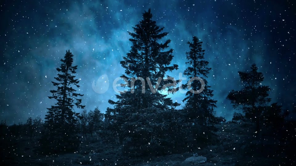 Dark Blue Winter Night Backgrounds Videohive 25300647 Motion Graphics Image 4