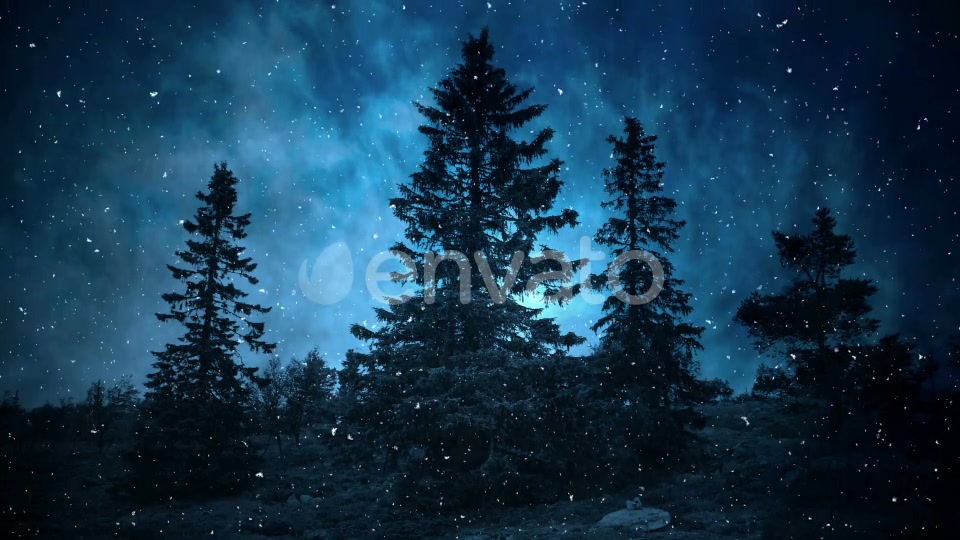 Dark Blue Winter Night Backgrounds Videohive 25300647 Motion Graphics Image 5