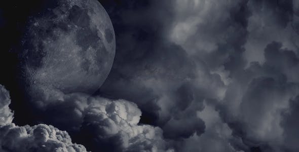 Dark Clouds And The Moon - 8424269 Videohive Download