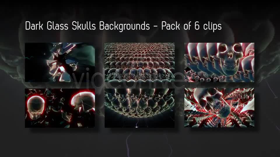 Dark Glass Skulls Backgrounds Pack Of 6 Videos Videohive 10156810 Motion Graphics Image 1