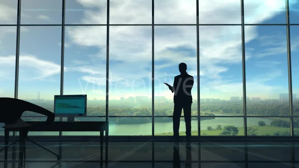 Deterioration Of The Environment, The Silhouette Of Man In The Office Videohive 20547003 Motion Graphics Image 1