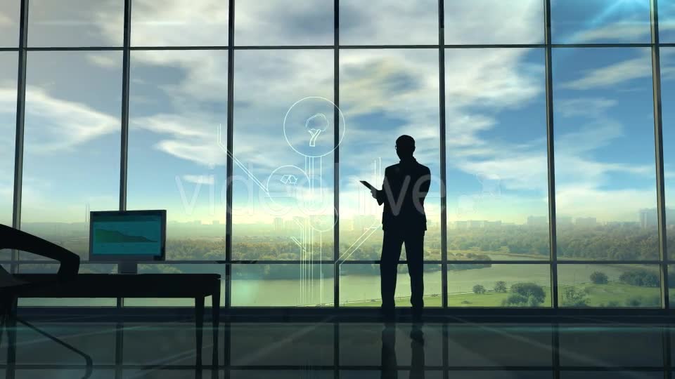 Deterioration Of The Environment, The Silhouette Of Man In The Office Videohive 20547003 Motion Graphics Image 2