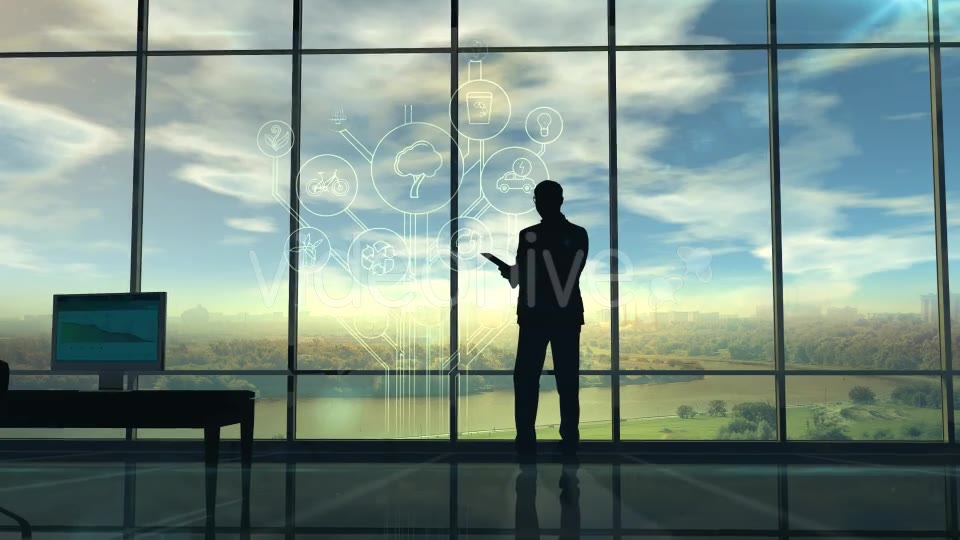 Deterioration Of The Environment, The Silhouette Of Man In The Office Videohive 20547003 Motion Graphics Image 3
