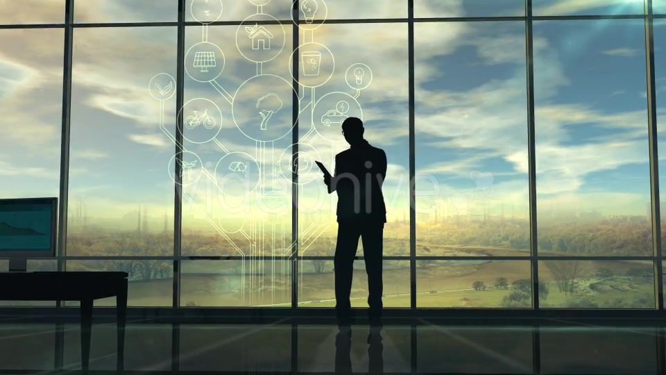 Deterioration Of The Environment, The Silhouette Of Man In The Office Videohive 20547003 Motion Graphics Image 4