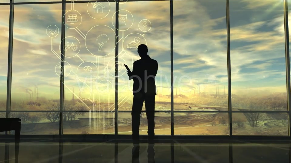 Deterioration Of The Environment, The Silhouette Of Man In The Office Videohive 20547003 Motion Graphics Image 6