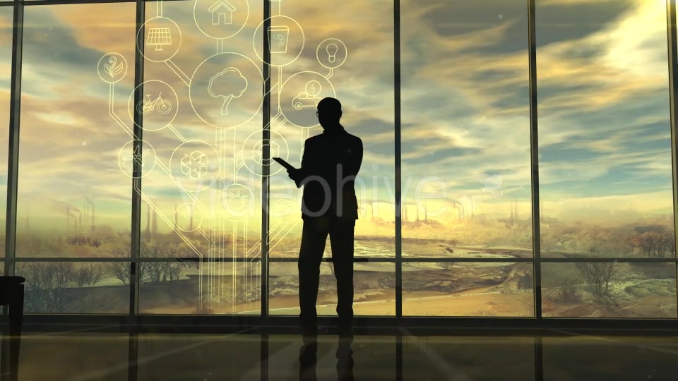 Deterioration Of The Environment, The Silhouette Of Man In The Office Videohive 20547003 Motion Graphics Image 7