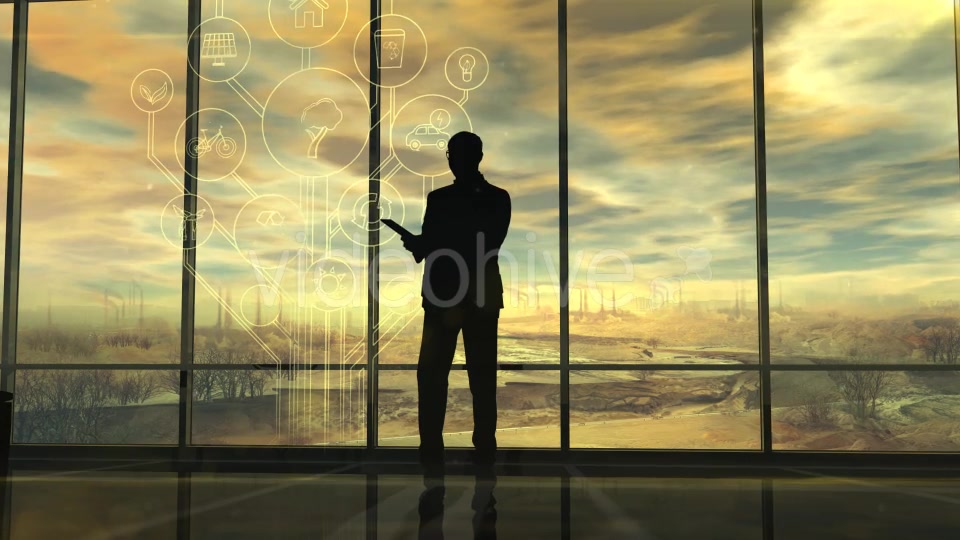 Deterioration Of The Environment, The Silhouette Of Man In The Office Videohive 20547003 Motion Graphics Image 8