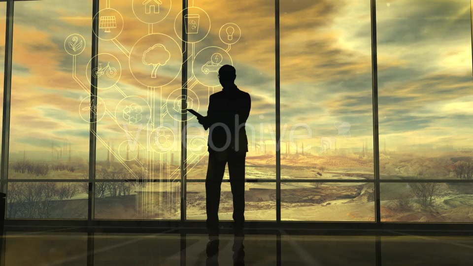 Deterioration Of The Environment, The Silhouette Of Man In The Office Videohive 20547003 Motion Graphics Image 9