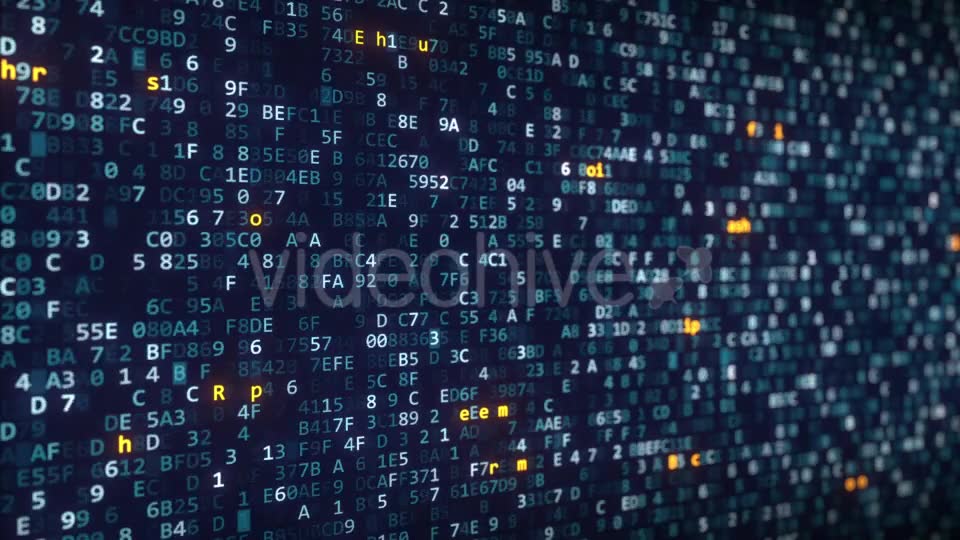Different Cryptocurrency Names Captions Appearing Among Changing Hexadecimal Symbols on a Computer Videohive 21268250 Motion Graphics Image 2