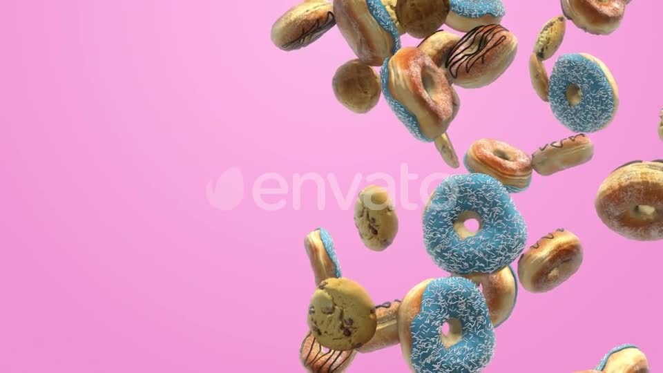 Different Donuts on a Pink Background Videohive 21916768 Motion Graphics Image 1