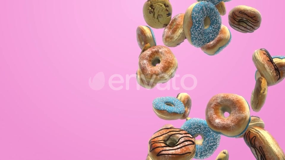 Different Donuts on a Pink Background Videohive 21916768 Motion Graphics Image 10