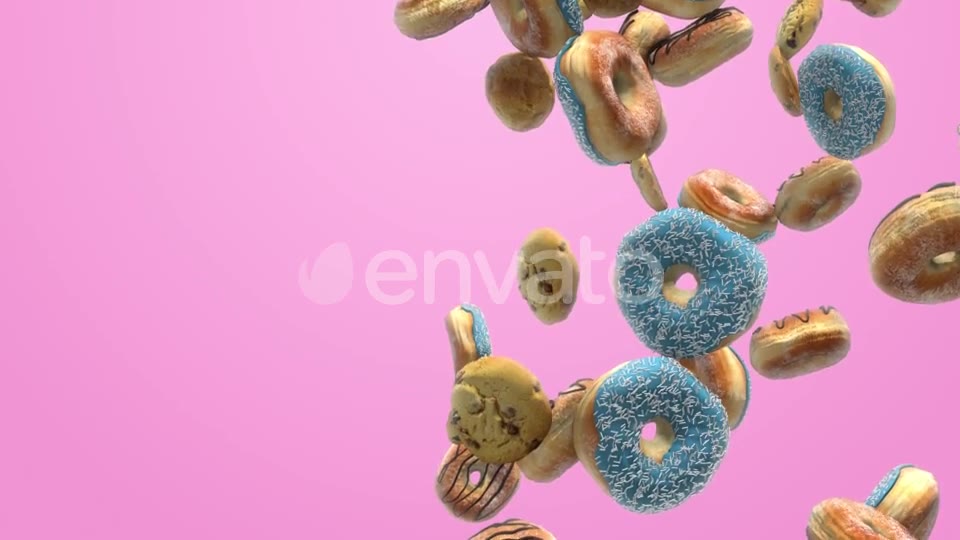 Different Donuts on a Pink Background Videohive 21916768 Motion Graphics Image 2