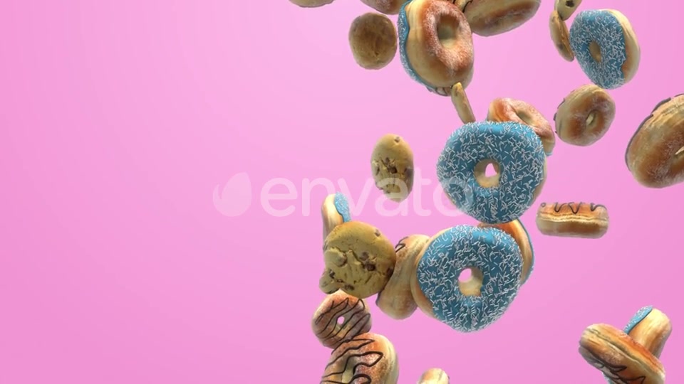 Different Donuts on a Pink Background Videohive 21916768 Motion Graphics Image 3