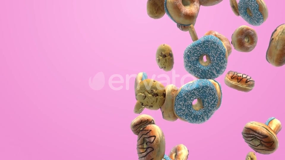Different Donuts on a Pink Background Videohive 21916768 Motion Graphics Image 4