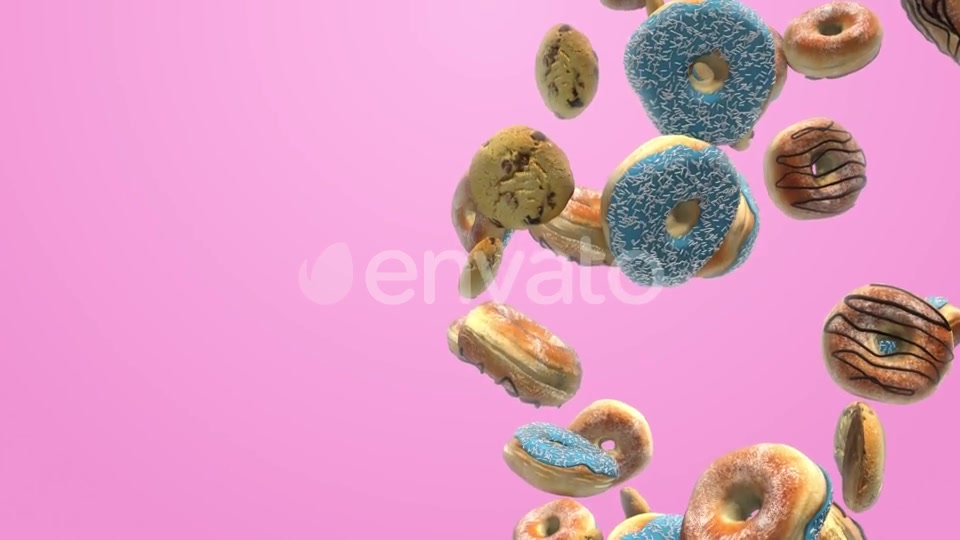 Different Donuts on a Pink Background Videohive 21916768 Motion Graphics Image 7