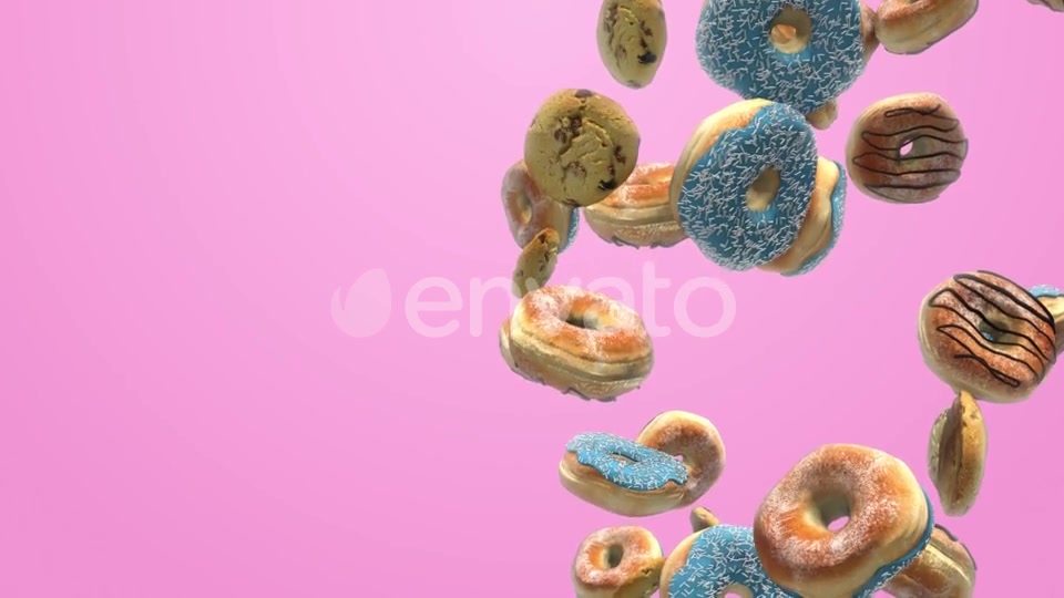 Different Donuts on a Pink Background Videohive 21916768 Motion Graphics Image 8