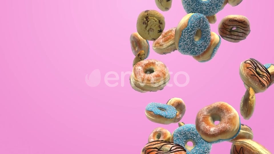 Different Donuts on a Pink Background Videohive 21916768 Motion Graphics Image 9