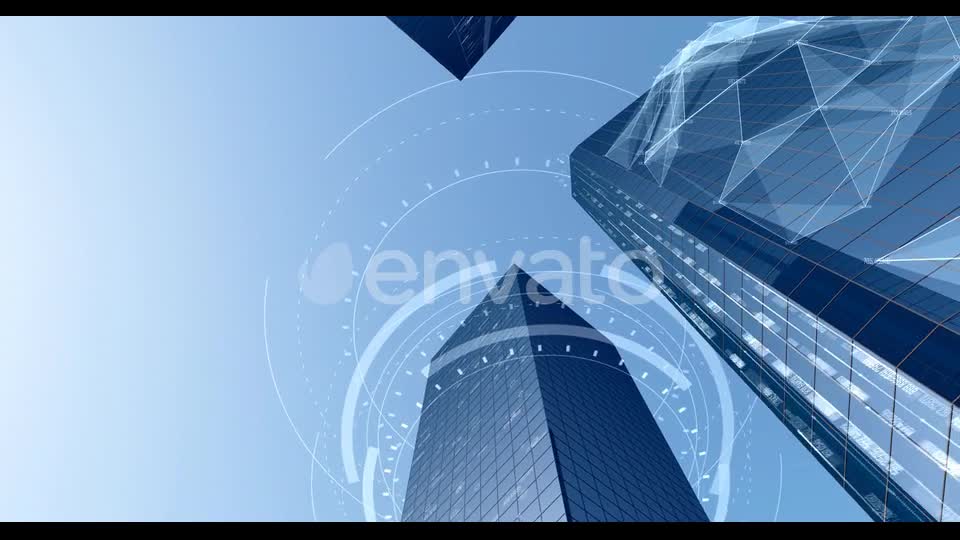 Digital City Buildings With Data 4K Videohive 22557823 Motion Graphics Image 1