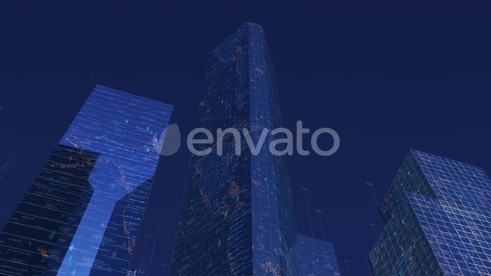 Digital City Buildings With Data V2 Videohive 23824227 Motion Graphics Image 1