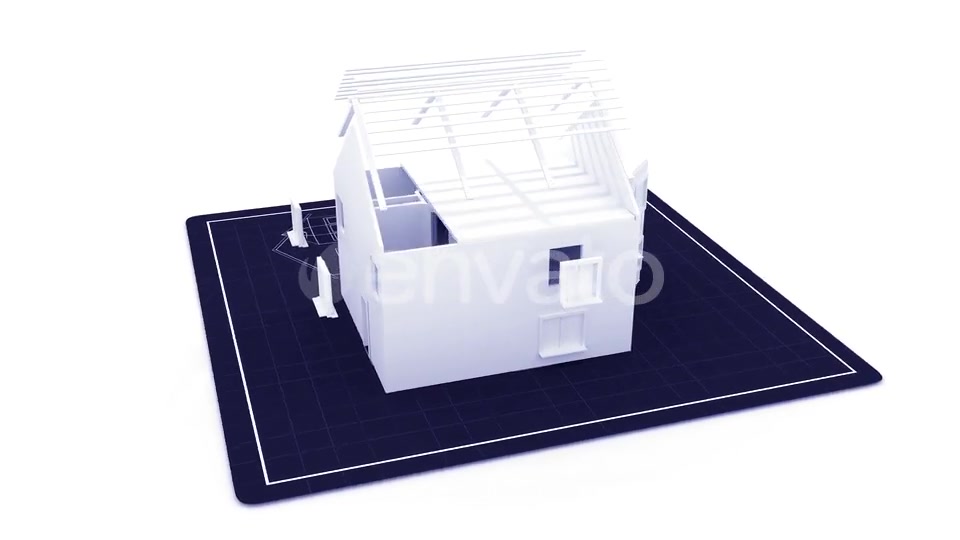 Digital Computer House Draft Layout Developing into Home Building Videohive 23141845 Motion Graphics Image 10