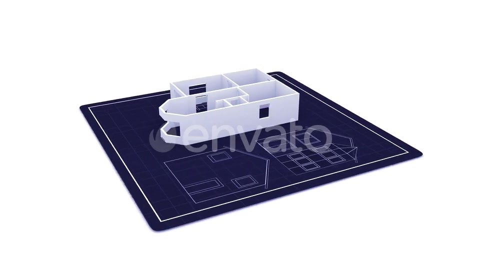 Digital Computer House Draft Layout Developing into Home Building Videohive 23141845 Motion Graphics Image 3