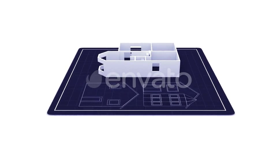 Digital Computer House Draft Layout Developing into Home Building Videohive 23141845 Motion Graphics Image 4