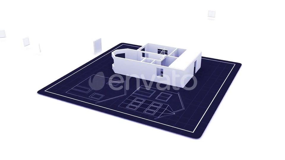 Digital Computer House Draft Layout Developing into Home Building Videohive 23141845 Motion Graphics Image 5