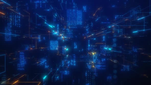 Digital Data Network Space 4K - Videohive Download 24649160